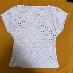 White Eyelet Women Top
